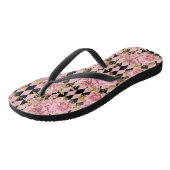 Rosen in Rosa auf Harlequin Badesandalen (Schrägansicht)
