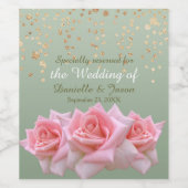 Rosen in rosa Farbe Weinetikett (Einzelnes Label)