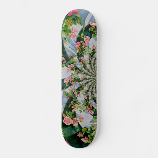 Rosen in Rosa Skateboard (Vorderseite)