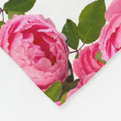 Rosen in Weiß Fleecedecke (Ecke)