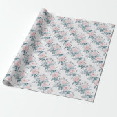 Rosen in Weiß Geschenkpapier (Ungerollt)