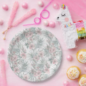 Rosen in Weiß Pappteller (Party)