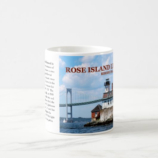 Rosen-Insel-Leuchtturm, Rhode Island Tasse (Mittel)