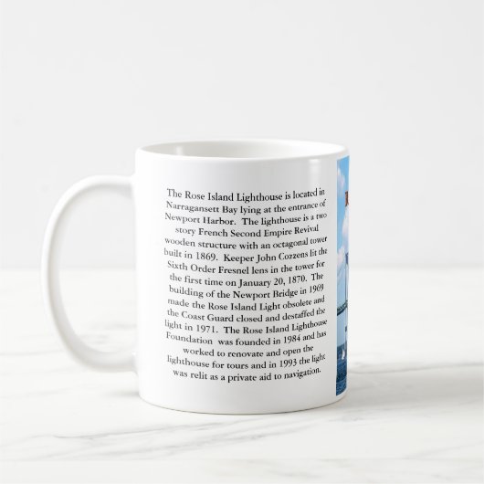 Rosen-Insel-Leuchtturm, Rhode Island Tasse (Links)