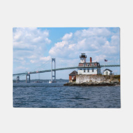 Rosen-Insel-Leuchtturm, Rhode Island Tür-Matte Fußmatte
