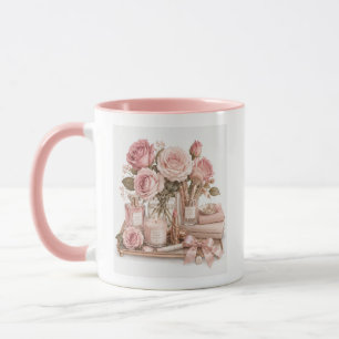 Rosen-Kaffeetasse mit rosafarbenem Schimmer Tasse