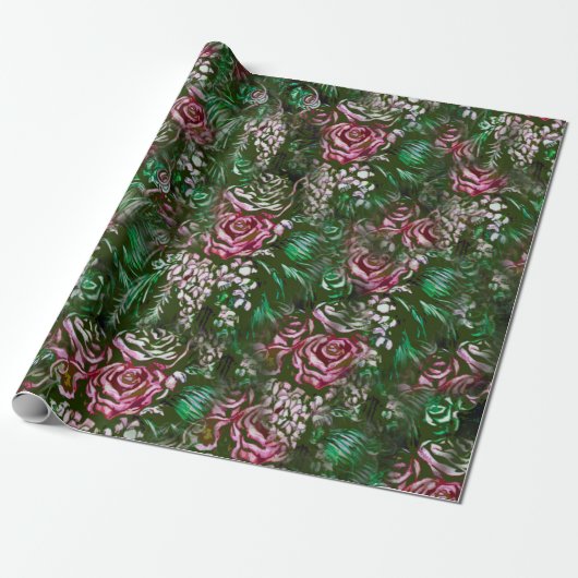 Rosen-Kaskaden Geschenkpapier (Ungerollt)
