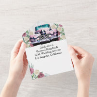 Rosen klassische Auto Alles-in-einem-Hochzeitseinl