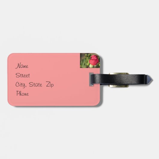 Rosen-Knospe Gepäckanhänger (Rückseite horizontal)