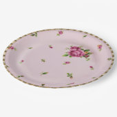 Rosen-Knospen-China-Prinzessin Party Paper Plates Pappteller (Schrägansicht)