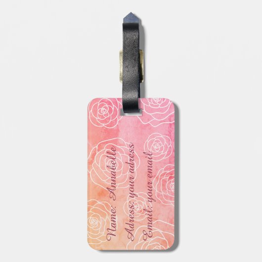 Rosen-Kontur Gepäckanhänger (Rückseite vertikal)