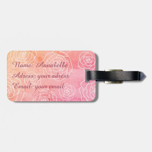 Rosen-Kontur Gepäckanhänger (Rückseite horizontal)