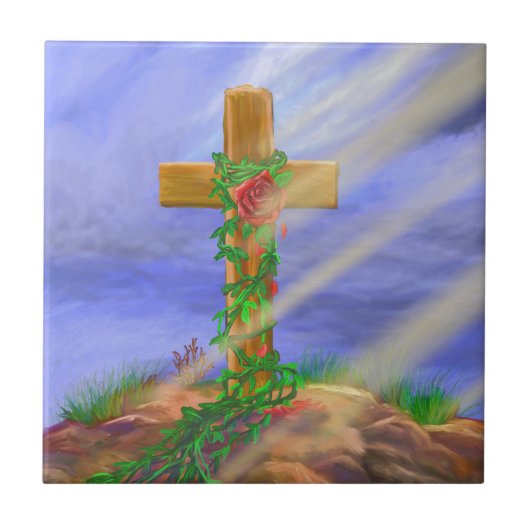 Rosen-Kreuz Fliese (Vorderseite)