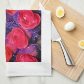 Rosen Küchentuch (Viertel Falte)