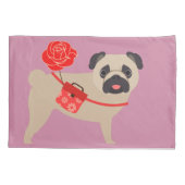 Rosen-Liebe-Mops Kissenbezug (Rückseite)