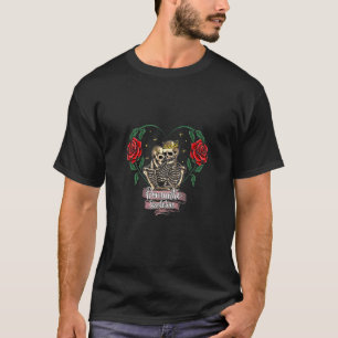 Rosen-Liebespaar romantisches Skelett Halloween-Ko T-Shirt
