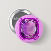 Rosen-lila Amethyst Edelstein durch SHARLES Button (Vorne & Hinten)