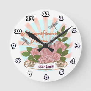 Rosen Magnificent Mom Runde Wanduhr