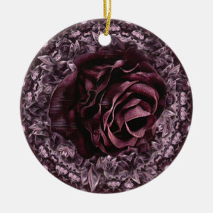 Rosen-Mandala  Keramik Ornament
