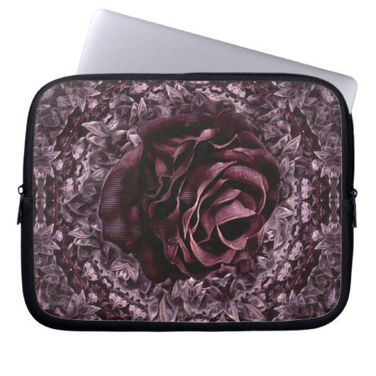 Rosen-Mandala Laptopschutzhülle (Vorderseite)