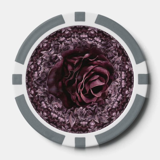 Rosen-Mandala Pokerchips (Vorderseite)