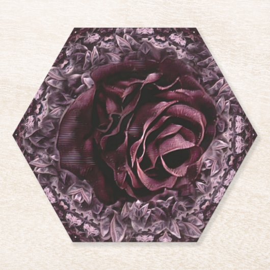 Rosen-Mandala Untersetzer (Vorderseite)
