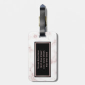 Rosen-MarmorRosen-Goldmit Monogramm Name Gepäckanhänger (Rückseite vertikal)