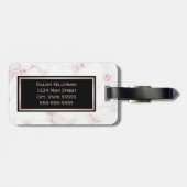 Rosen-MarmorRosen-Goldmit Monogramm Name Gepäckanhänger (Rückseite horizontal)