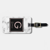 Rosen-MarmorRosen-Goldmit Monogramm Name Gepäckanhänger (Vorderseite horizontal)