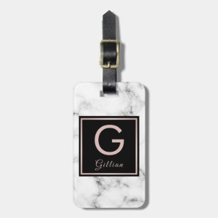 Rosen-MarmorRosen-Goldmit Monogramm Name Gepäckanhänger