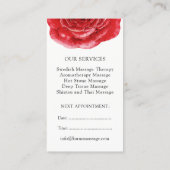 Rosen-Massage-Therapeut-Geschäfts-Karten Terminkarte (Rückseite)