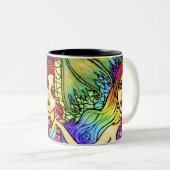 Rosen-Meerjungfrau-hübsche Fantasie-Tasse Zweifarbige Tasse (VorderseiteRechts)