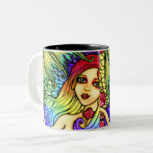 Rosen-Meerjungfrau-hübsche Fantasie-Tasse Zweifarbige Tasse (Vorderseite Links)