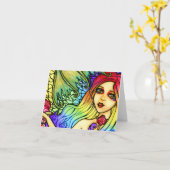 Rosen-Meerjungfrau-hübsche Karte (Gelbe Blume)