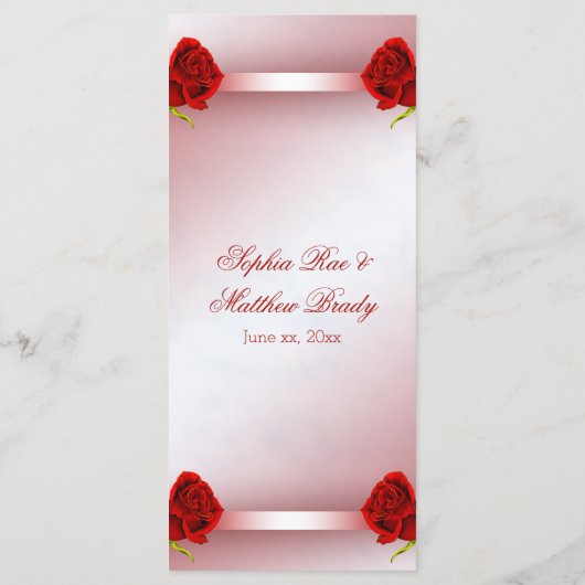 Rosen-Menü Menükarte (Rückseite)