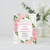 Rosen mit Blattfarbe und Brautparty Postkarte (Stehend Vorderseite)