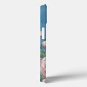 Rosen mit blauen Navy-Hintergrund in blassrosa Ros Case-Mate iPhone Hülle (Rückseite / Rechts)