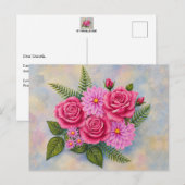 Rosen mit Dahlien Postkarte (Vorne/Hinten)