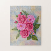 Rosen mit Dahlien Puzzle (Vertikal)