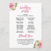 Rosen mit Foliage Hochzeitsprogramm Programm (Rückseite)