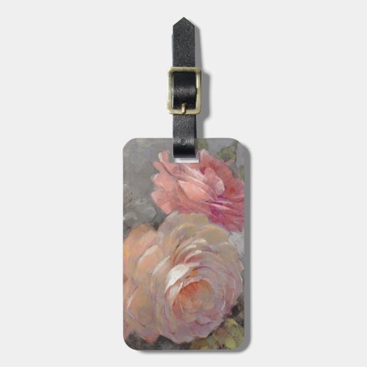 Rosen mit Grau Gepäckanhänger (Vorderseite vertikal)