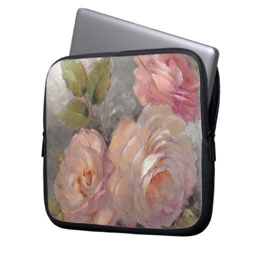 Rosen mit Grau Laptopschutzhülle (Vorderseite Links)