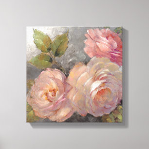 Rosen mit Grau Leinwanddruck