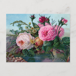 Rosen "Mit Liebe und besten Wünschen" Postkarte