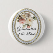 Rosen mit Perlen Großmutter der Braut Button (Vorderseite)