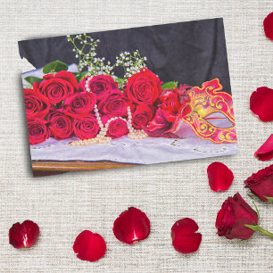Rosen mit Perlen und Maskerade  Seidenpapier