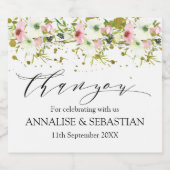 Rosen mit weißer Rose und goldenen Splash Schaumweinetikett (Einzelnes Label)