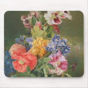 Rosen, Mohnblume und Pelargonia Mousepad
