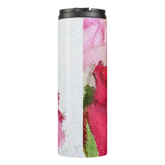 Rosen - Monogramm - thermische Trommel Thermosbecher (Rückseite)