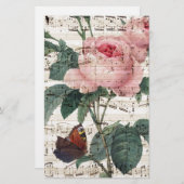 Rosen-Musik Briefpapier (Vorne/Hinten)